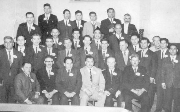 Pastores y delegados asistentes a la 1 asamblea general anual celebrada en Valparaso en abril de 1966